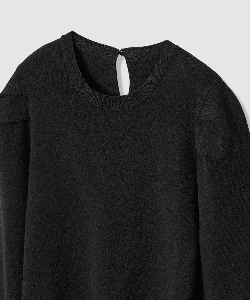 LOULOU WILLOUGHBY 【LOULOU WILLOUGHBY】フラワー衿付プルオーバー ブラック (95)