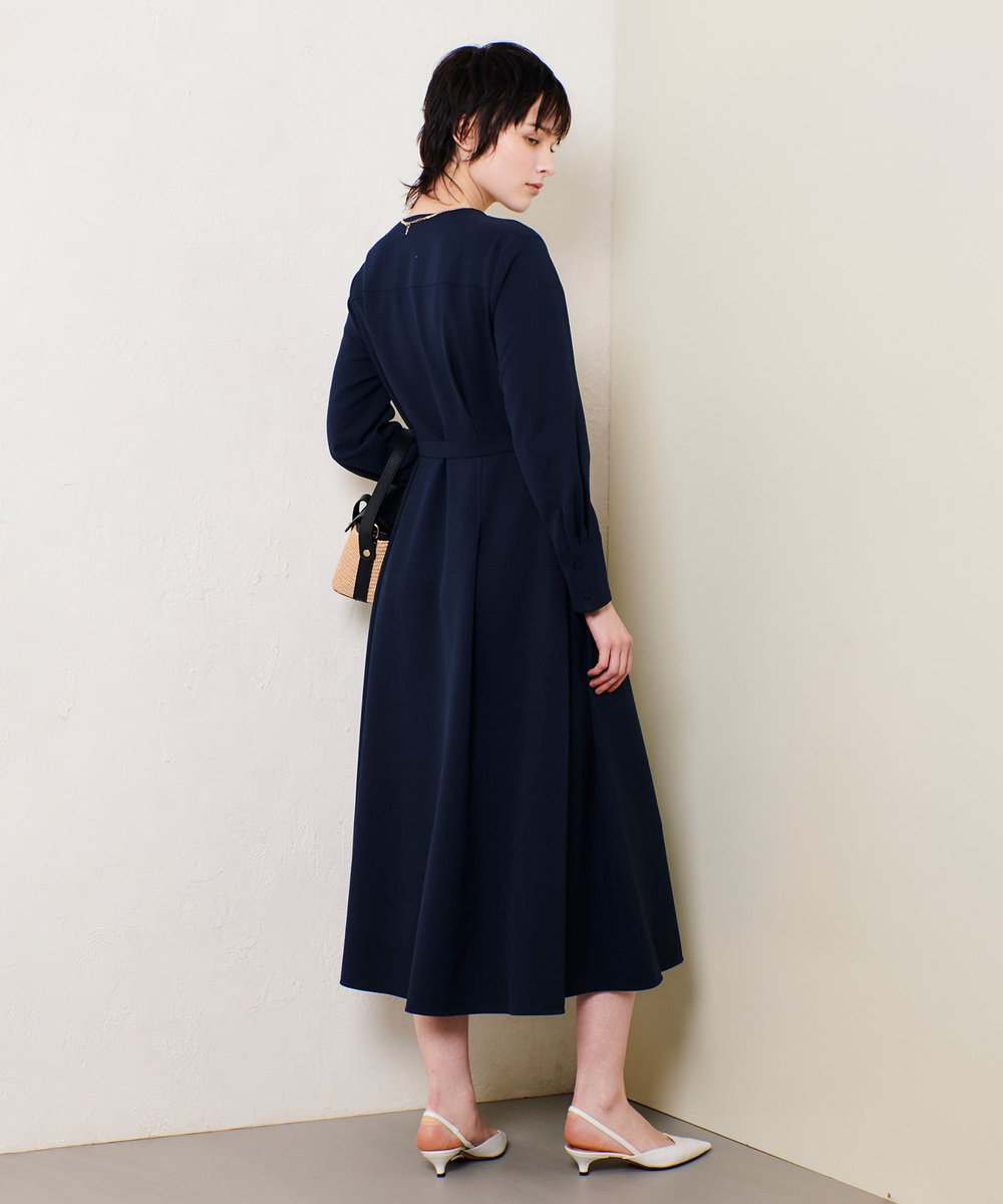 allureville Ｖネックタックワンピース ネイビー (65)