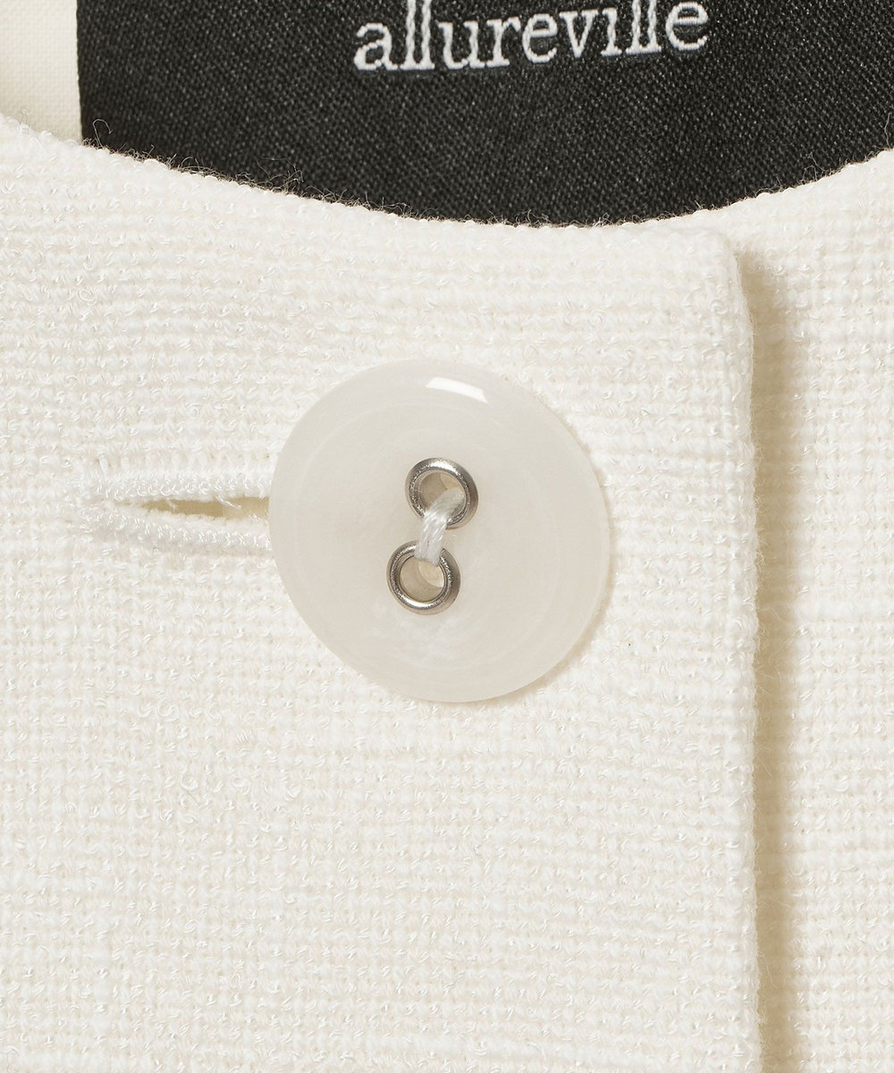 allureville ミックスツイードフレアジレ オフホワイト (02)