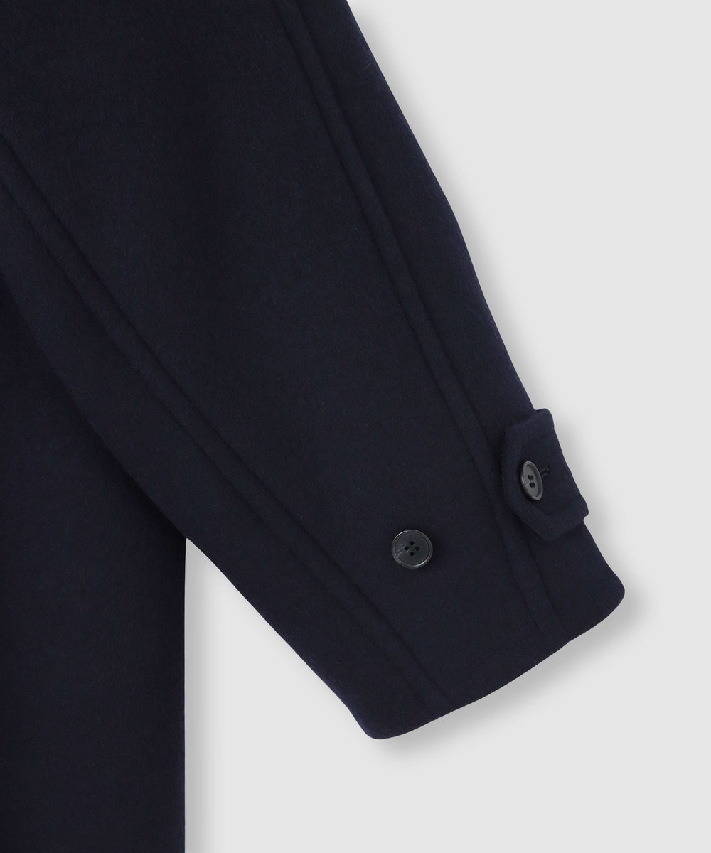 allureville Wビーバーノーカラーコクーンコート ネイビー (65)