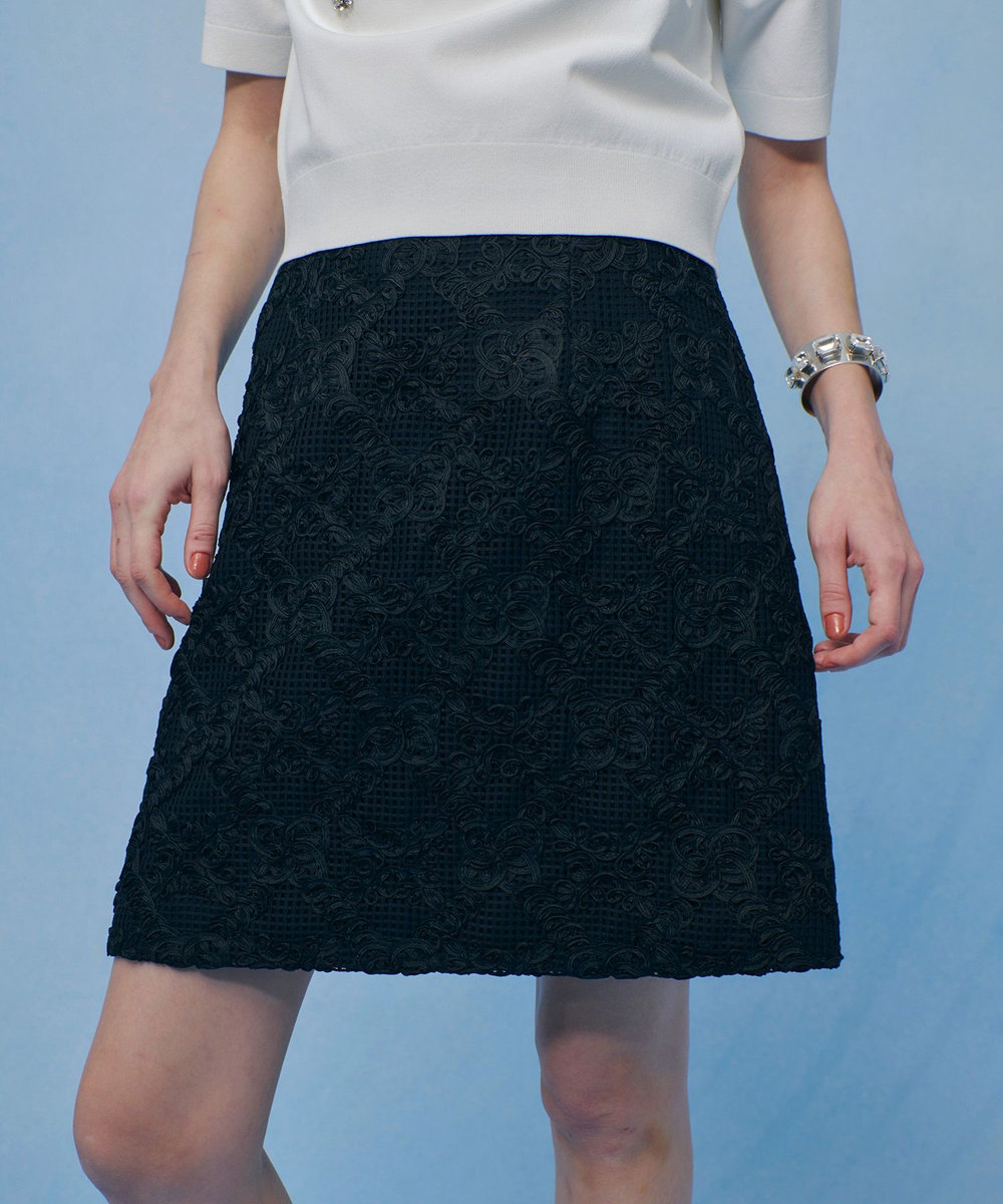 LOULOU WILLOUGHBY 【LOULOU WILLOUGHBY】コード刺繍ミニスカート ブラック (95)