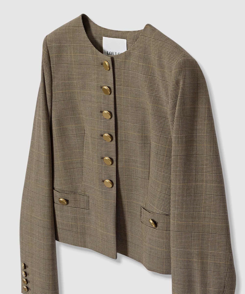 LOULOU WILLOUGHBY グレンチェッククルージャケット ベージュ系 (19)