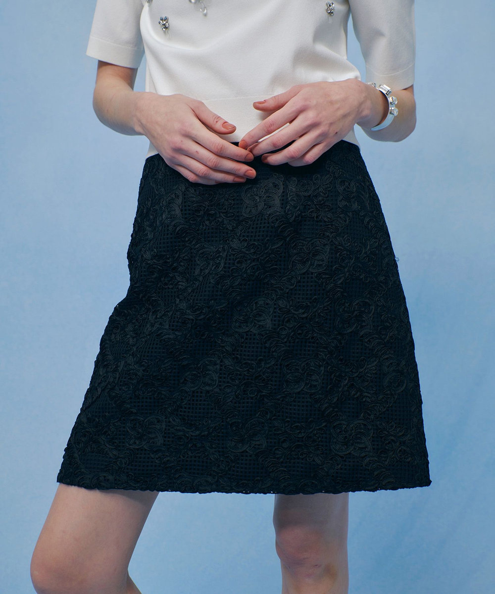 LOULOU WILLOUGHBY 【LOULOU WILLOUGHBY】コード刺繍ミニスカート ブラック (95)