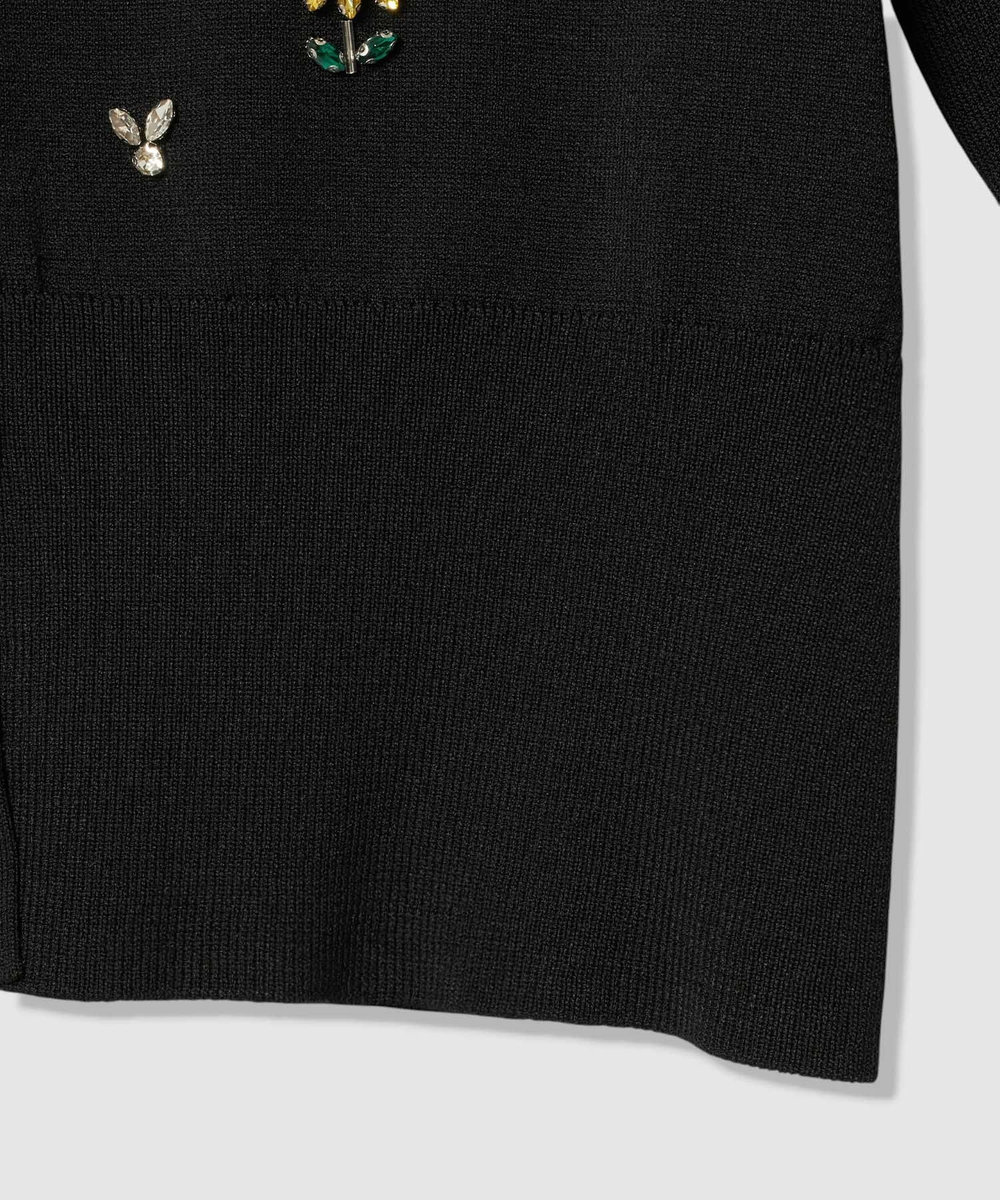 LOULOU WILLOUGHBY  WEB 一部店舗限定【LOULOU WILLOUGHBY】サンフラワービジューカーディガン ブラック (95)
