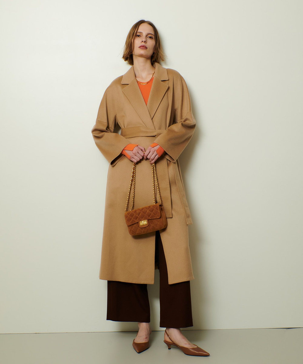 allureville ウールライクフランネルヨークレスパンツ ブラウン (81)