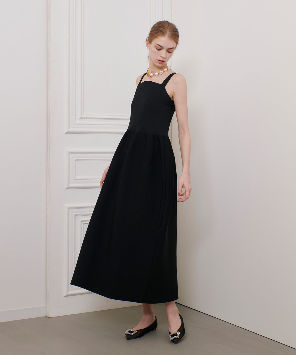 LOULOU WILLOUGHBY 【LOULOU WILLOUGHBY】ニットコクーンキャミワンピース ブラック (95)