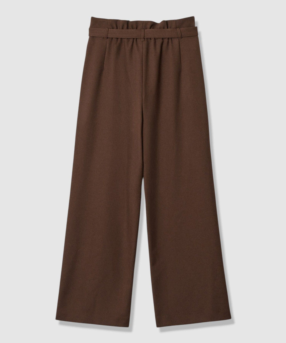 allureville ウールライクフランネルヨークレスパンツ ブラウン (81)