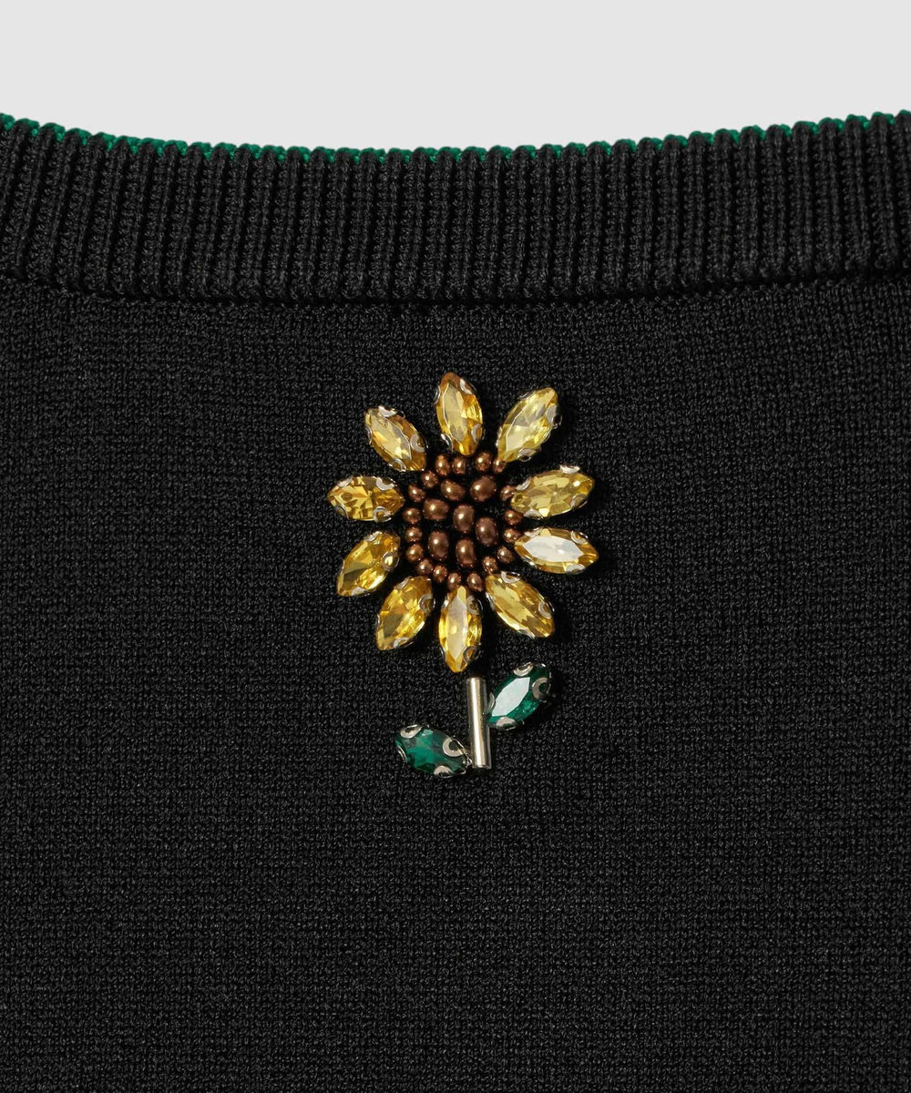 LOULOU WILLOUGHBY  WEB 一部店舗限定【LOULOU WILLOUGHBY】サンフラワービジューカーディガン ブラック (95)