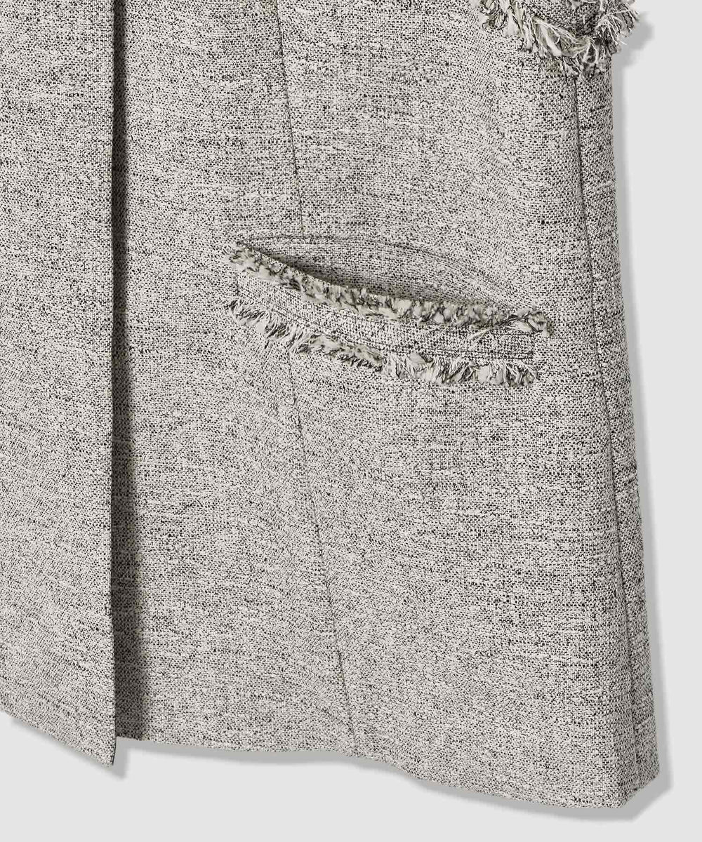 allureville ミックスツイードフレアジレ ブラック (95)