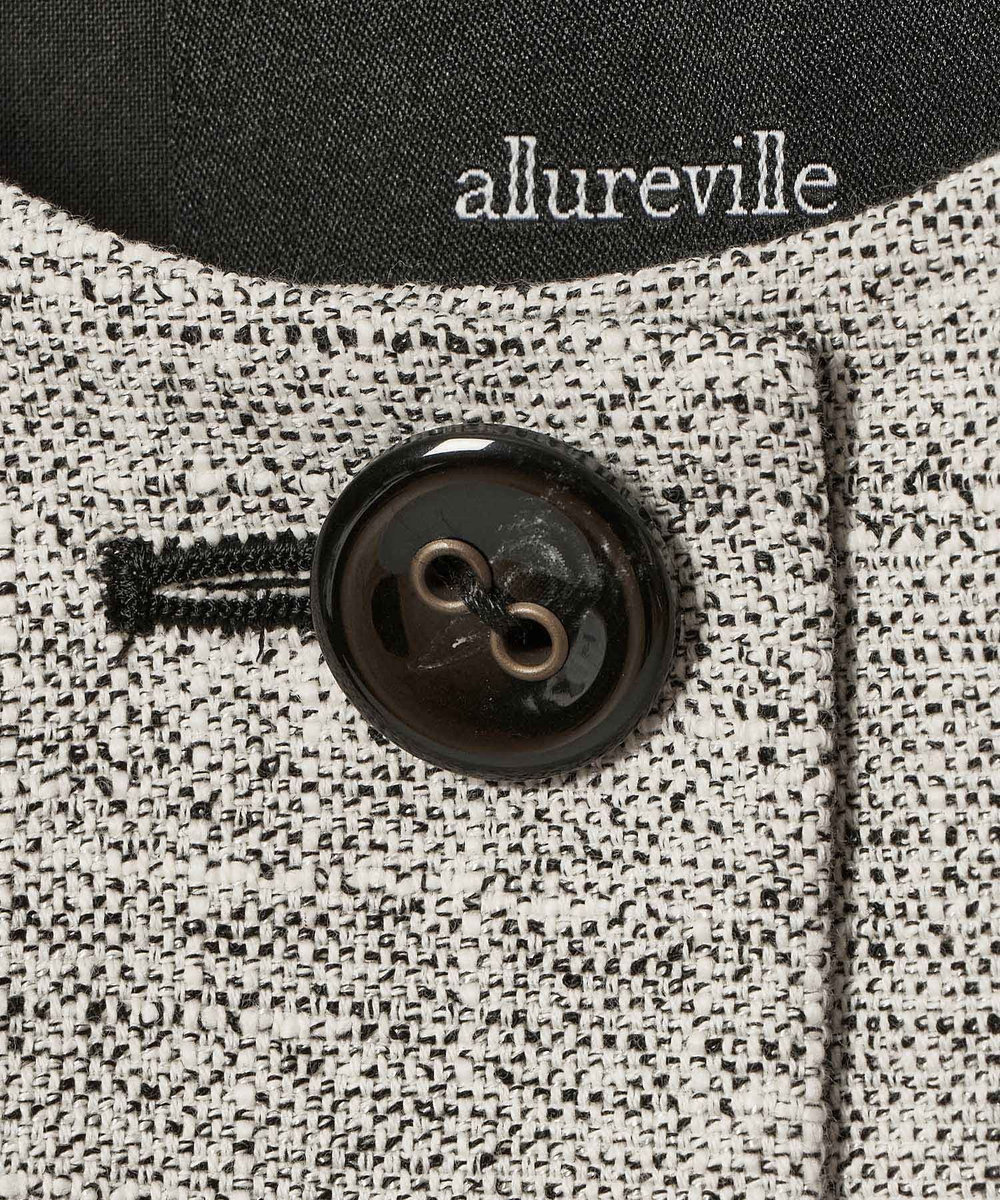 allureville ミックスツイードフレアジレ ブラック (95)