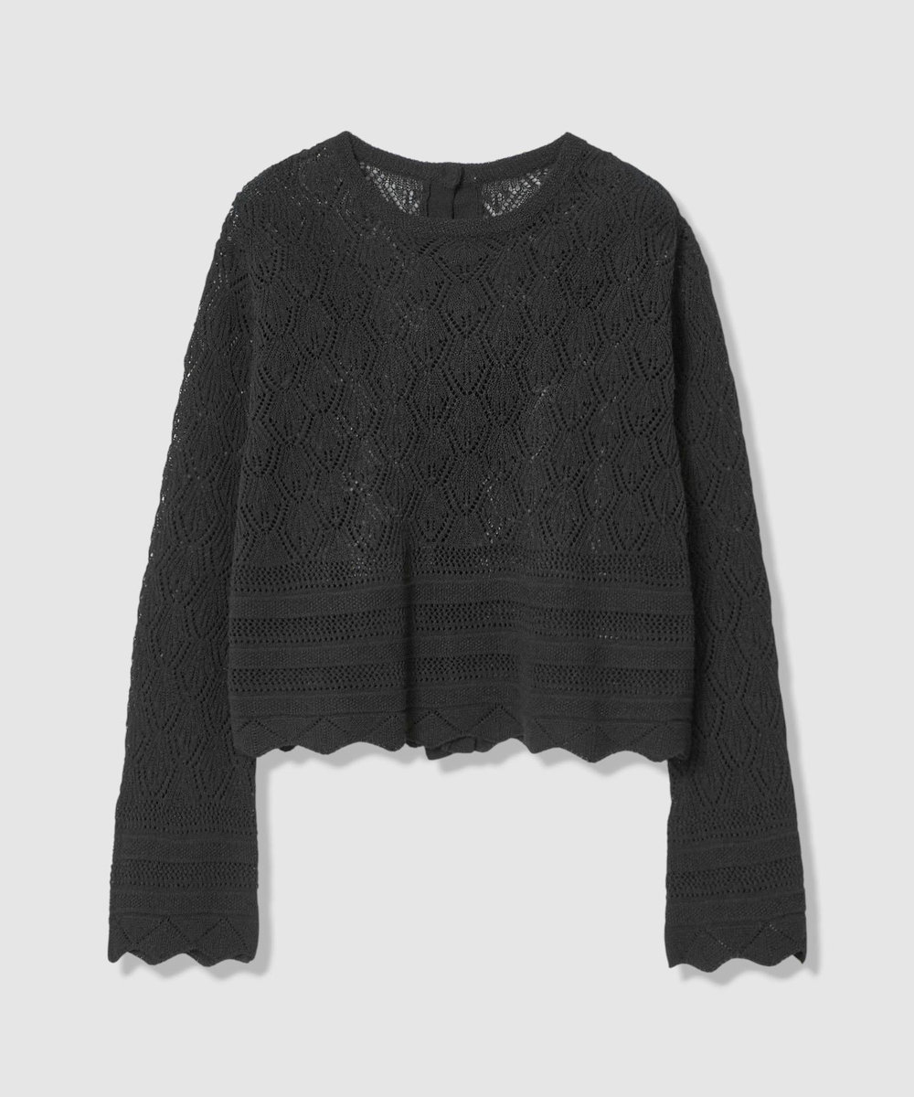 allureville レースニットプルオーバー ブラック (95)