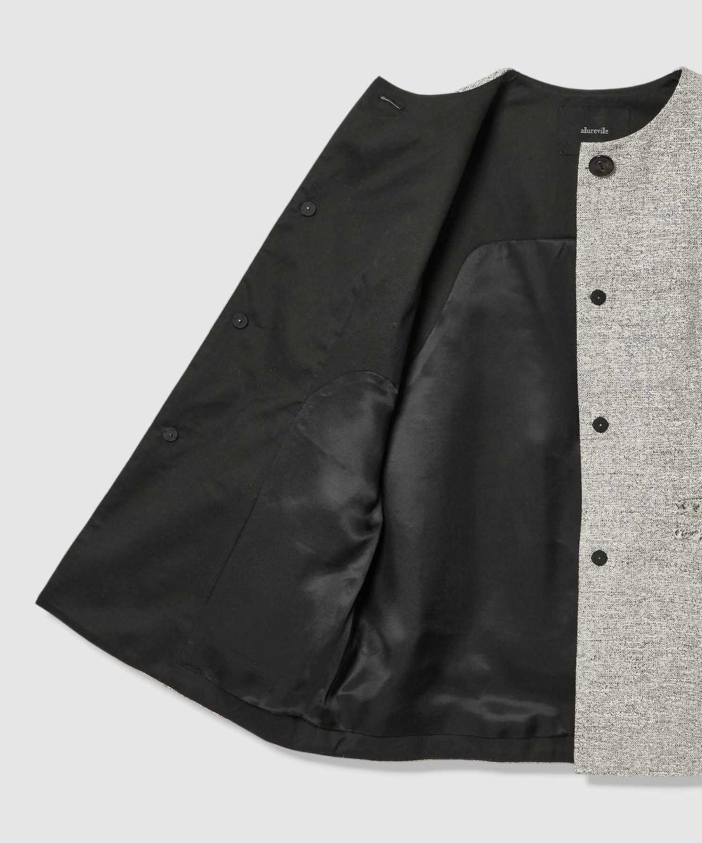 allureville ミックスツイードフレアジレ ブラック (95)
