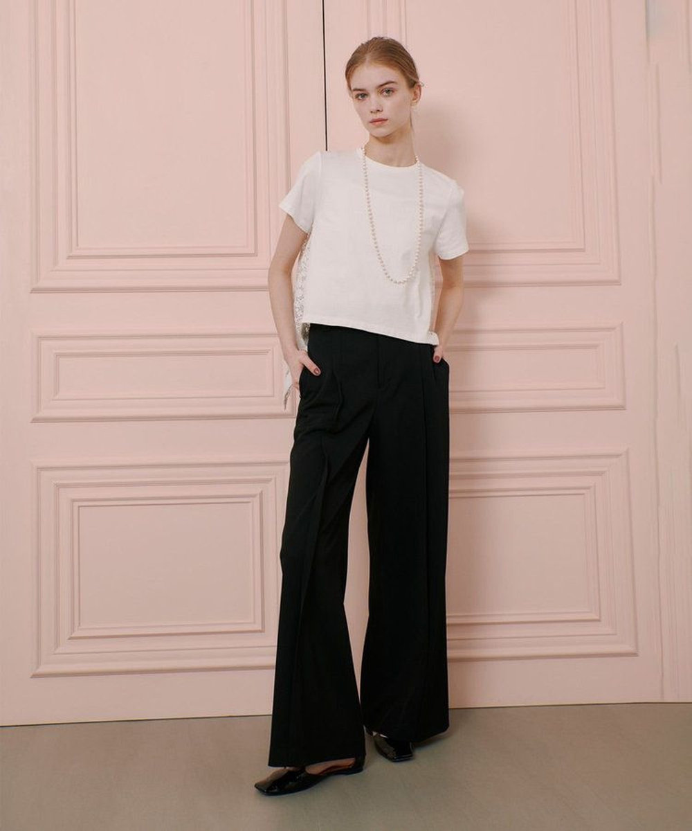 LOULOU WILLOUGHBY ◇ 【LOULOU WILLOUGHBY】レースドッキングプルオーバー ホワイト (01)