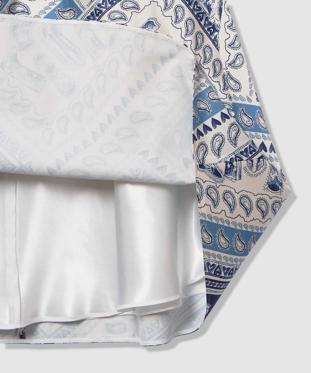 LOULOU WILLOUGHBY 【LOULOU WILLOUGHBY】ウエスタンスカーフプリントホルターネックワンピース ブルー (61)