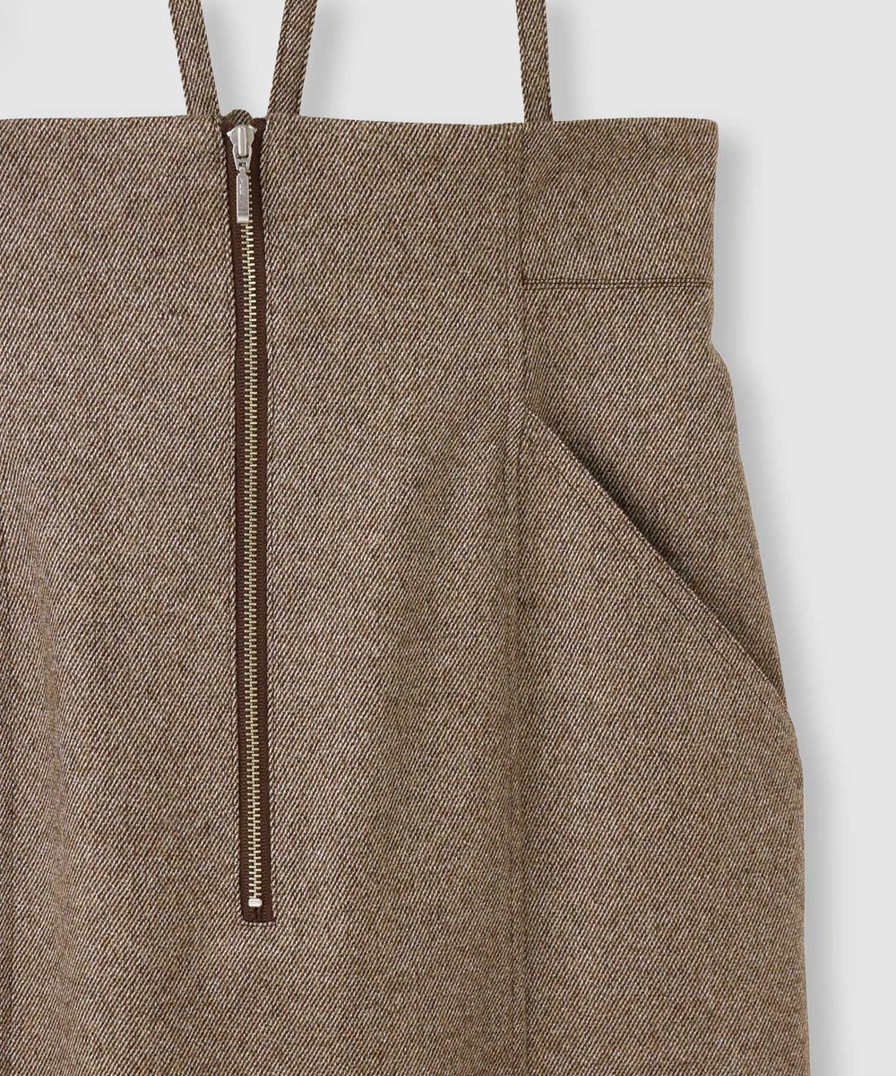 allureville シックツイードツイルサロペスカート ブラウン (81)