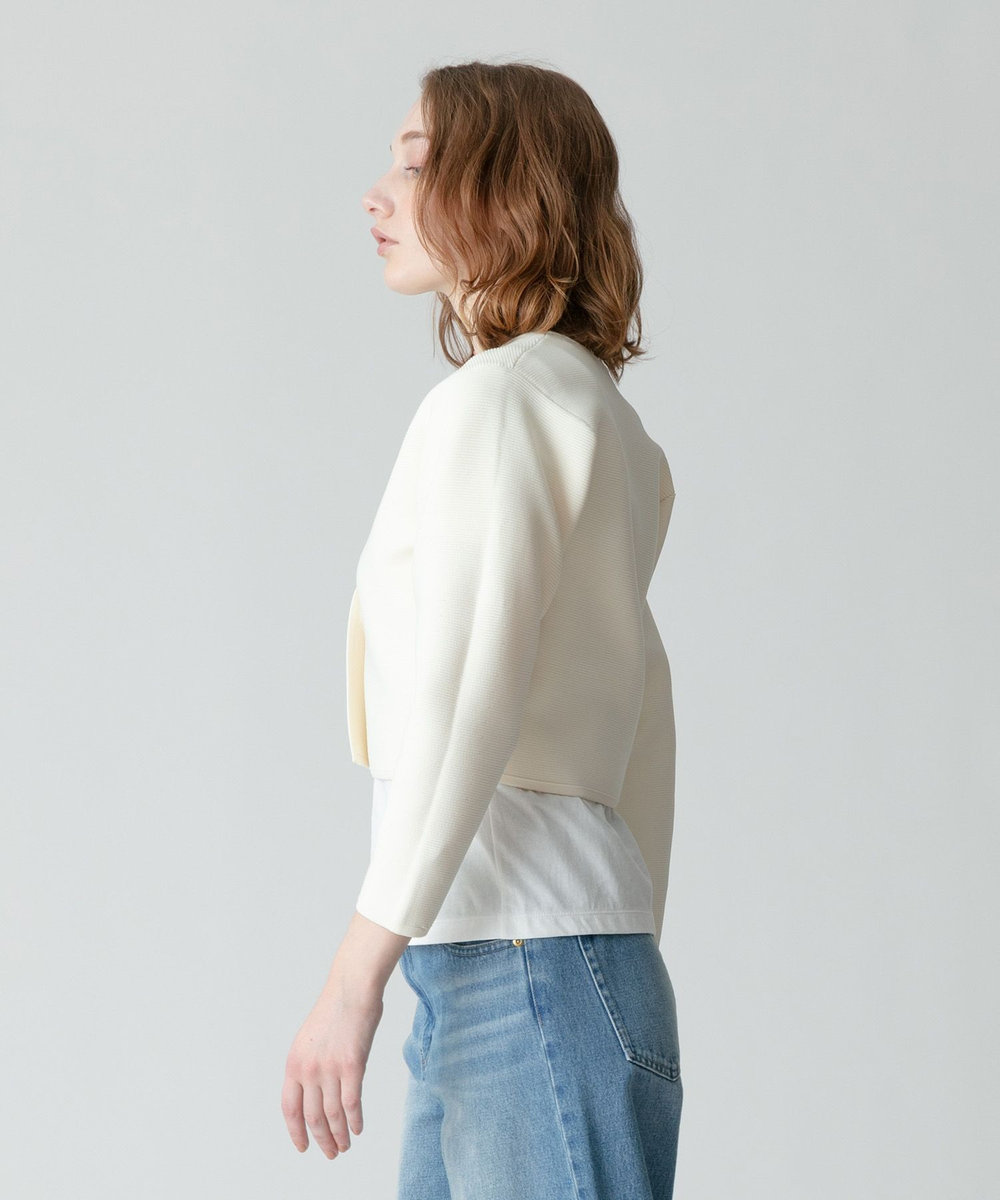 allureville 【セットアップ対応商品】ガーターニットショートジャケット アイボリー (04)