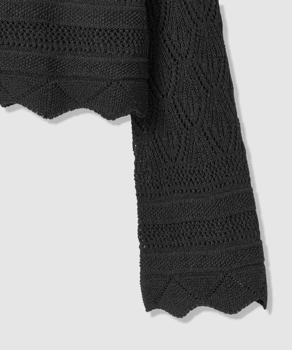 allureville レースニットプルオーバー ブラック (95)