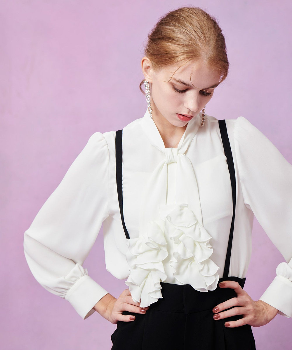 LOULOU WILLOUGHBY ボウタイ ブラウス LOULOU WILLOUGHBY】ペタルフリルボウタイブラウス|allureville