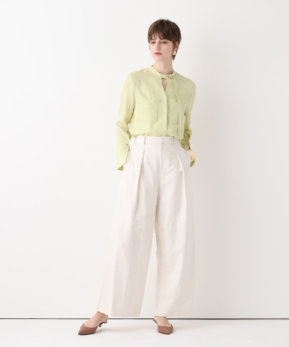 allureville シャークスキンワイドパンツ オフホワイト (02)