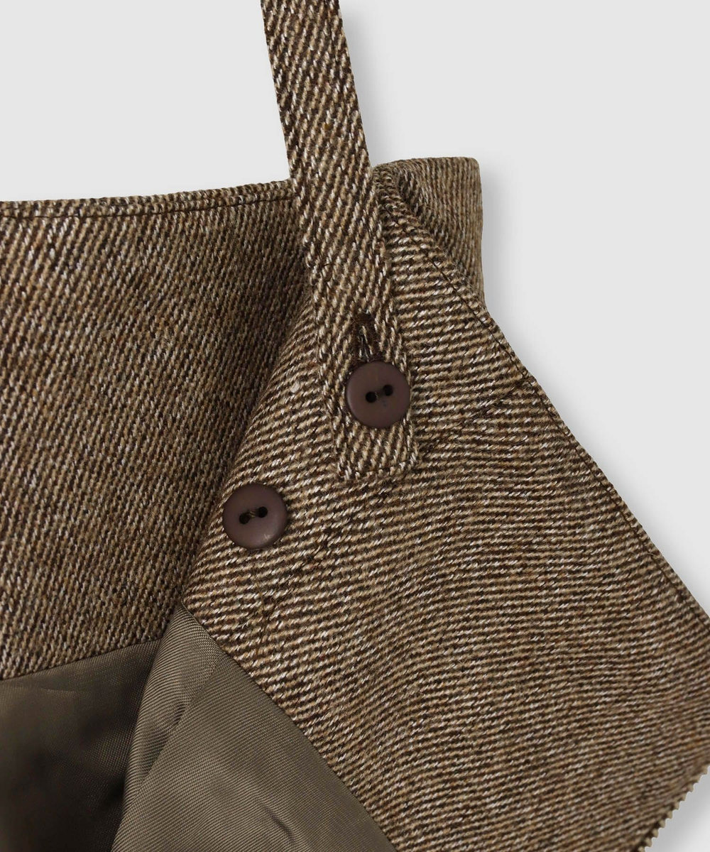 allureville シックツイードツイルサロペスカート ブラウン (81)