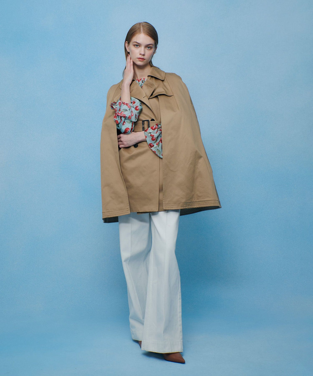 LOULOU WILLOUGHBY 【LOULOU WILLOUGHBY】トレンチケープコート キャメル (84)
