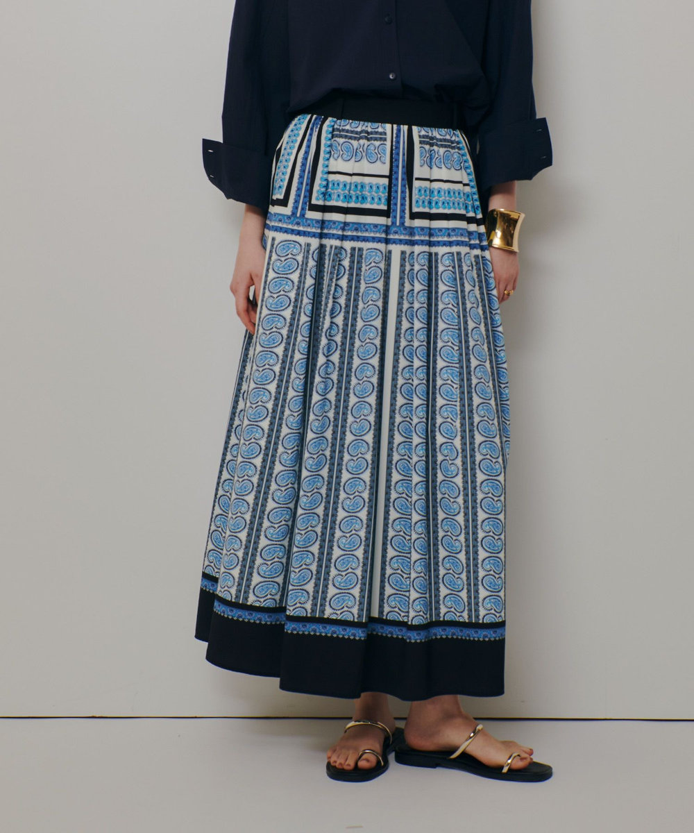 allureville OFFICINAペイズリースカート ブルー (61)
