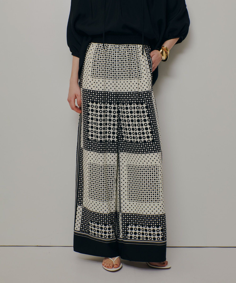 allureville 幾何プリントイージーパンツ ホワイト (05)