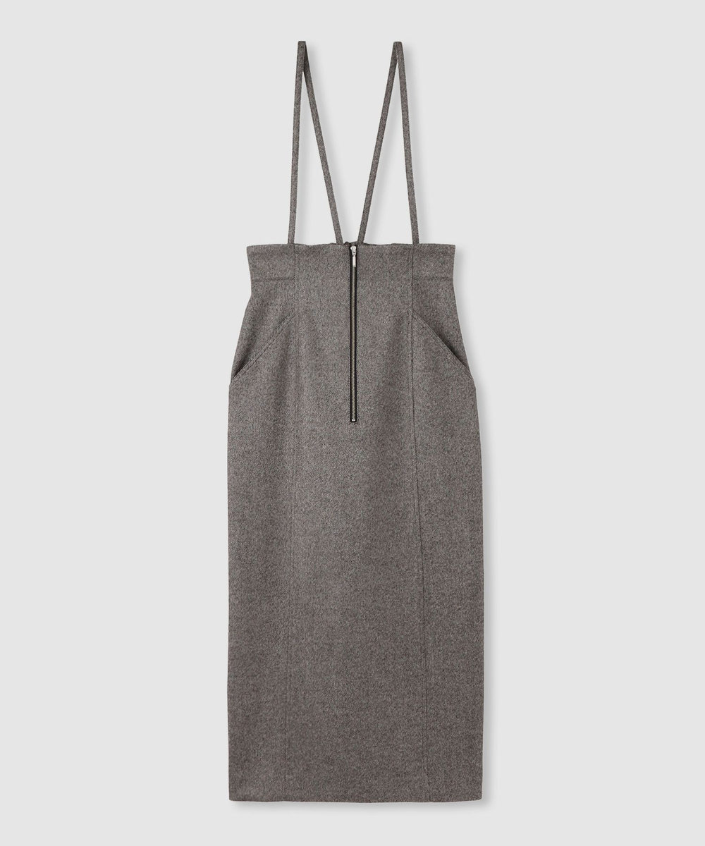 allureville シックツイードツイルサロペスカート ブラック (95)