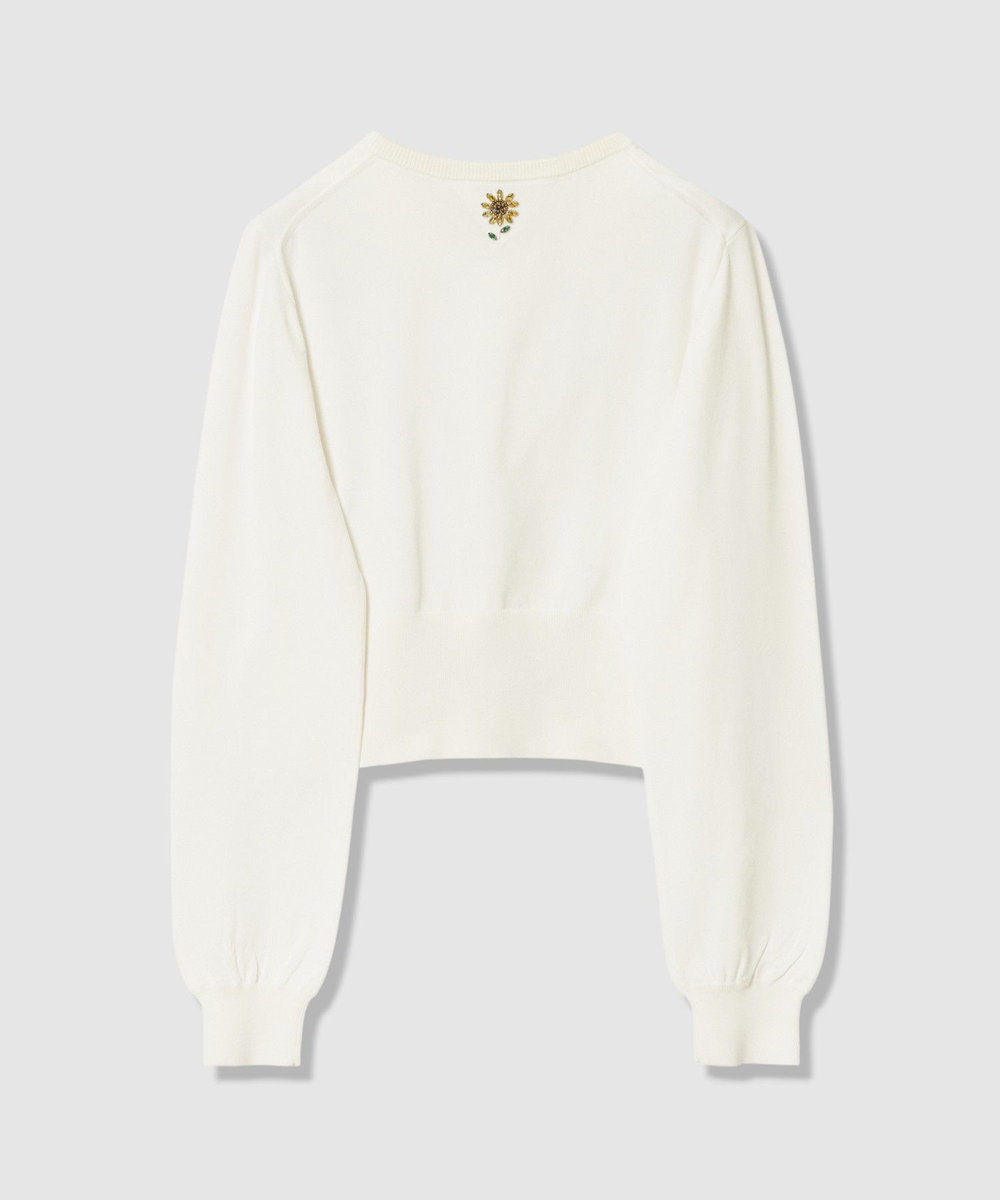 LOULOU WILLOUGHBY  WEB 一部店舗限定【LOULOU WILLOUGHBY】サンフラワービジューカーディガン オフホワイト (02)
