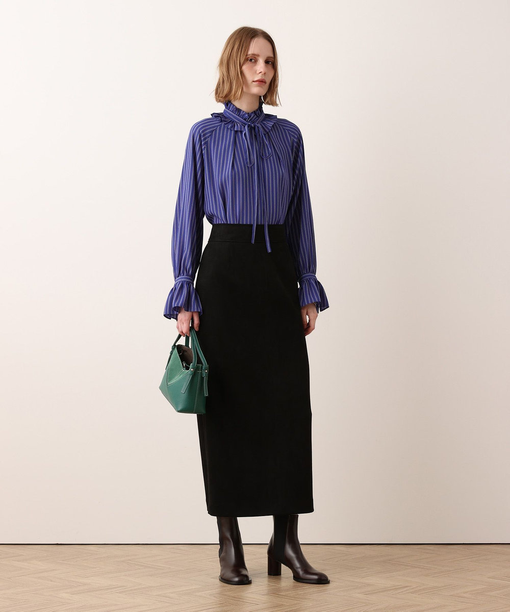 allureville フェイクスウェードサスペンダースカート ブラック (95)