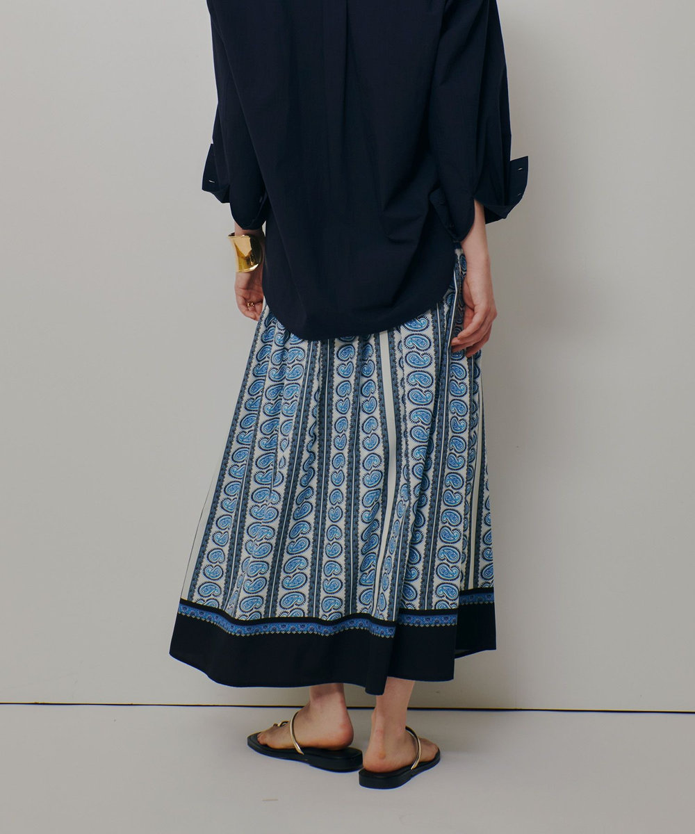 allureville OFFICINAペイズリースカート ブルー (61)
