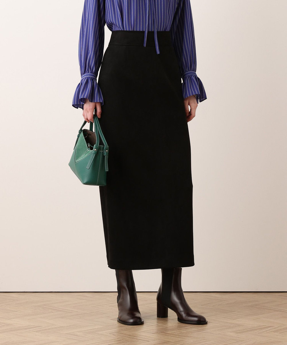 allureville フェイクスウェードサスペンダースカート ブラック (95)