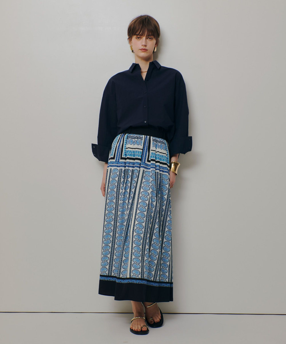 allureville OFFICINAペイズリースカート ブルー (61)