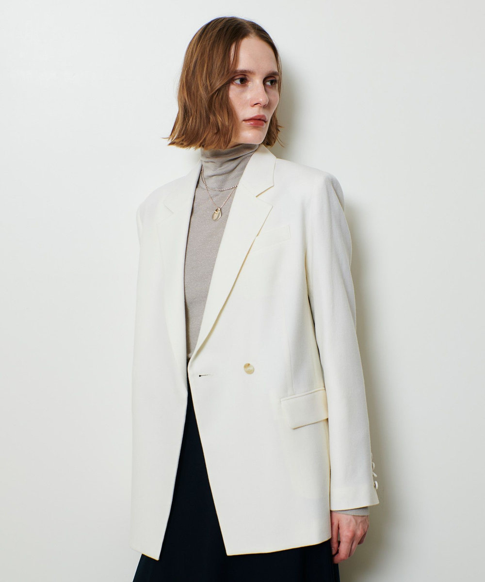 allureville ウールサキソニーフラップポケットジャケット アイボリー (04)