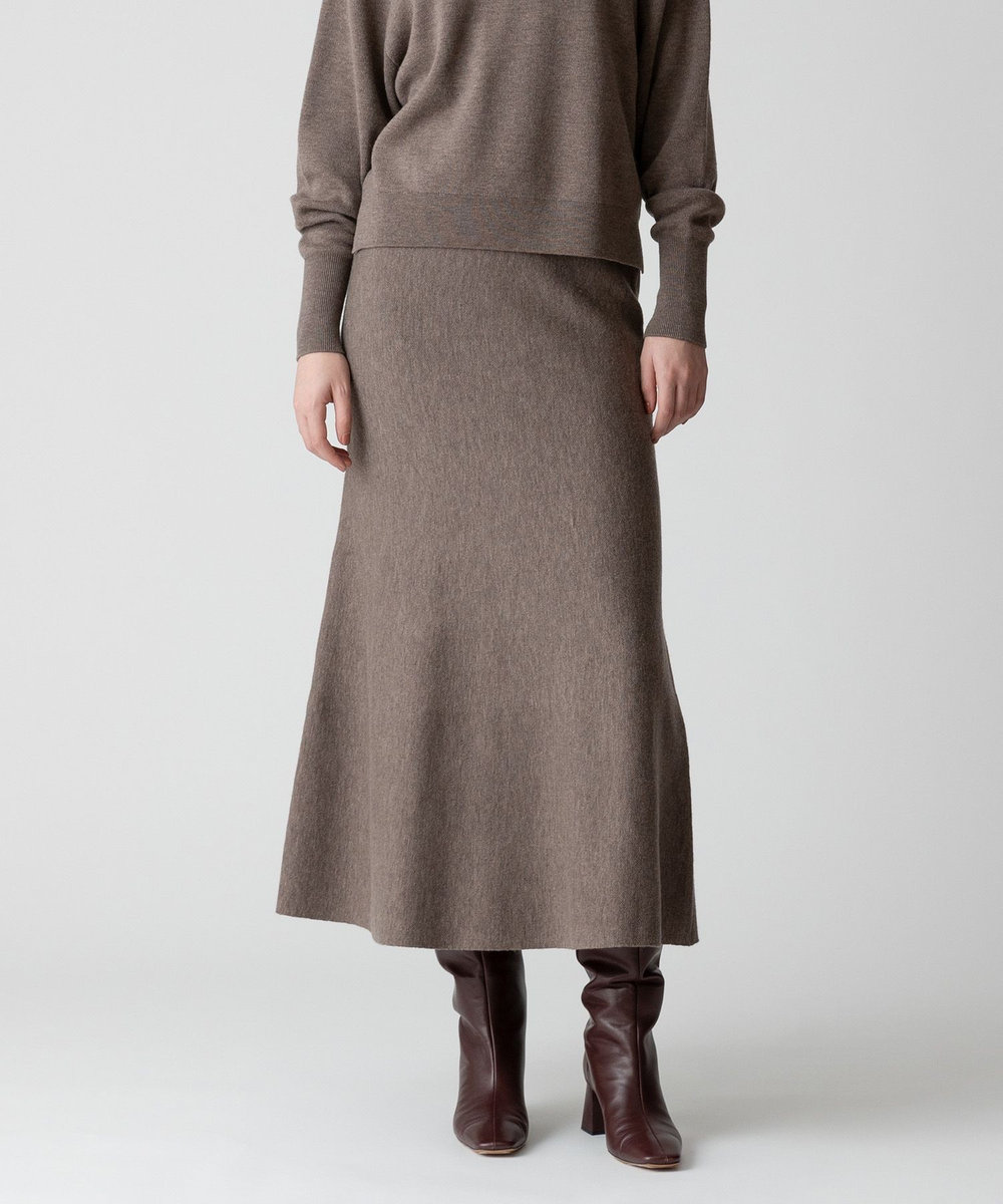 セットアップ対応可能】ウール混Wフェイスナローマーメイドスカート