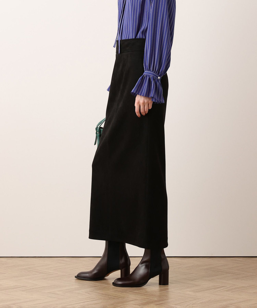 allureville フェイクスウェードサスペンダースカート ブラック (95)