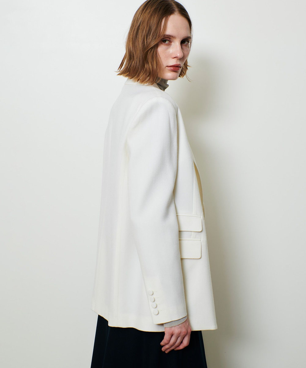 allureville ウールサキソニーフラップポケットジャケット アイボリー (04)