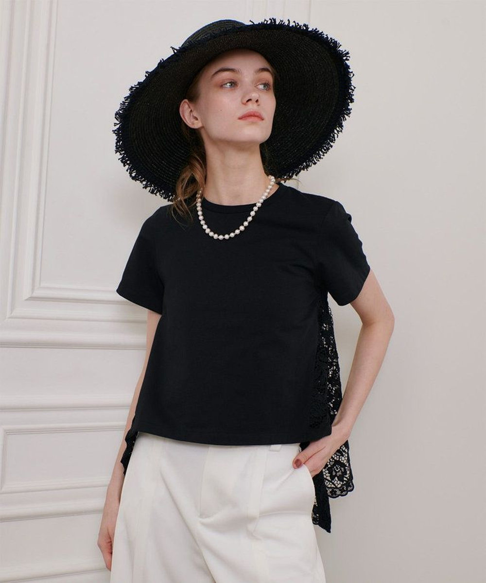 LOULOU WILLOUGHBY ◇ 【LOULOU WILLOUGHBY】レースドッキングプルオーバー ブラック (95)