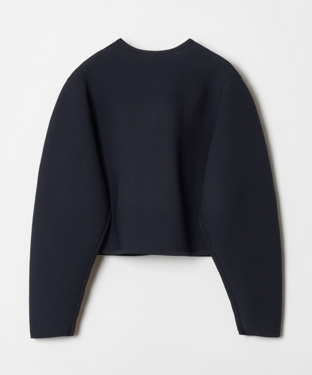 allureville 【セットアップ対応商品】ガーターニットショートジャケット ネイビー (65)