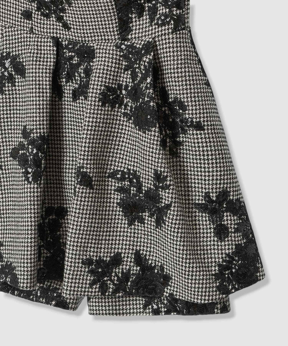 LOULOU WILLOUGHBY フラワー刺繍千鳥オールインワン ホワイト系 (08)