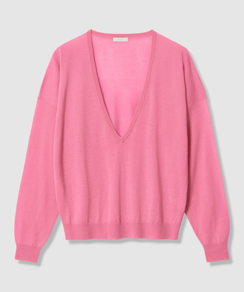 allureville シアーウールVネックプルオーバー ピンク (41)