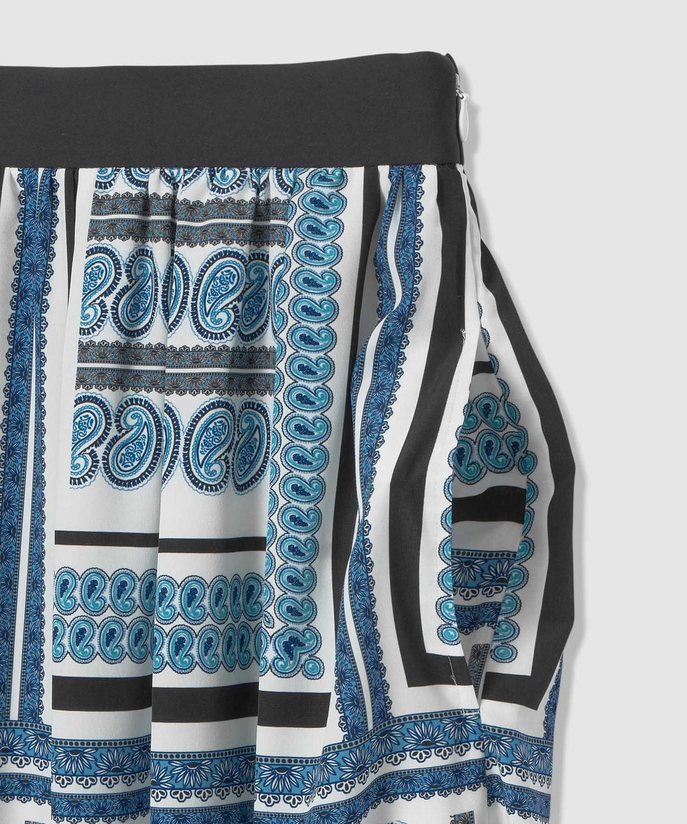 allureville OFFICINAペイズリースカート ブルー (61)