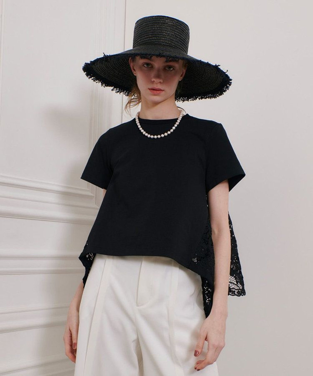 LOULOU WILLOUGHBY ◇ 【LOULOU WILLOUGHBY】レースドッキングプルオーバー ブラック (95)