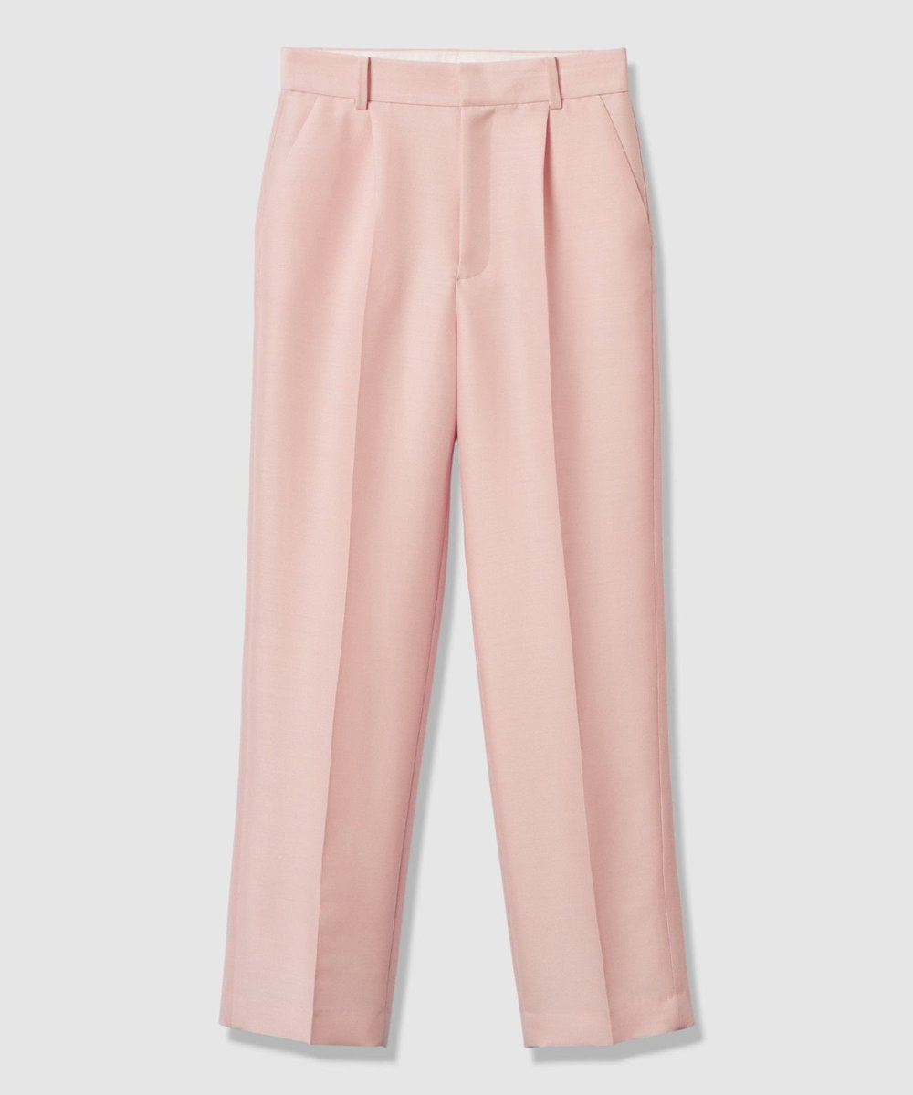 LOULOU WILLOUGHBY シルクウールツイルタックパンツ ピンク (41)