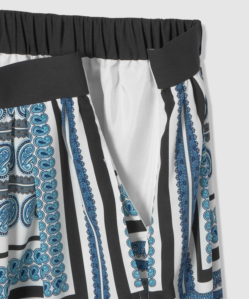 allureville OFFICINAペイズリースカート ブルー (61)