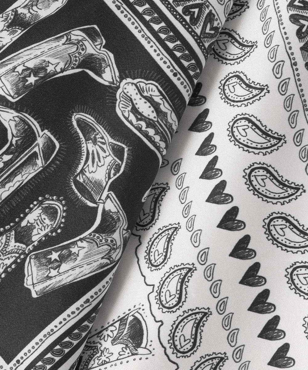 LOULOU WILLOUGHBY 【LOULOU WILLOUGHBY】ウエスタンスカーフプリントホルターネックワンピース ブラック (95)