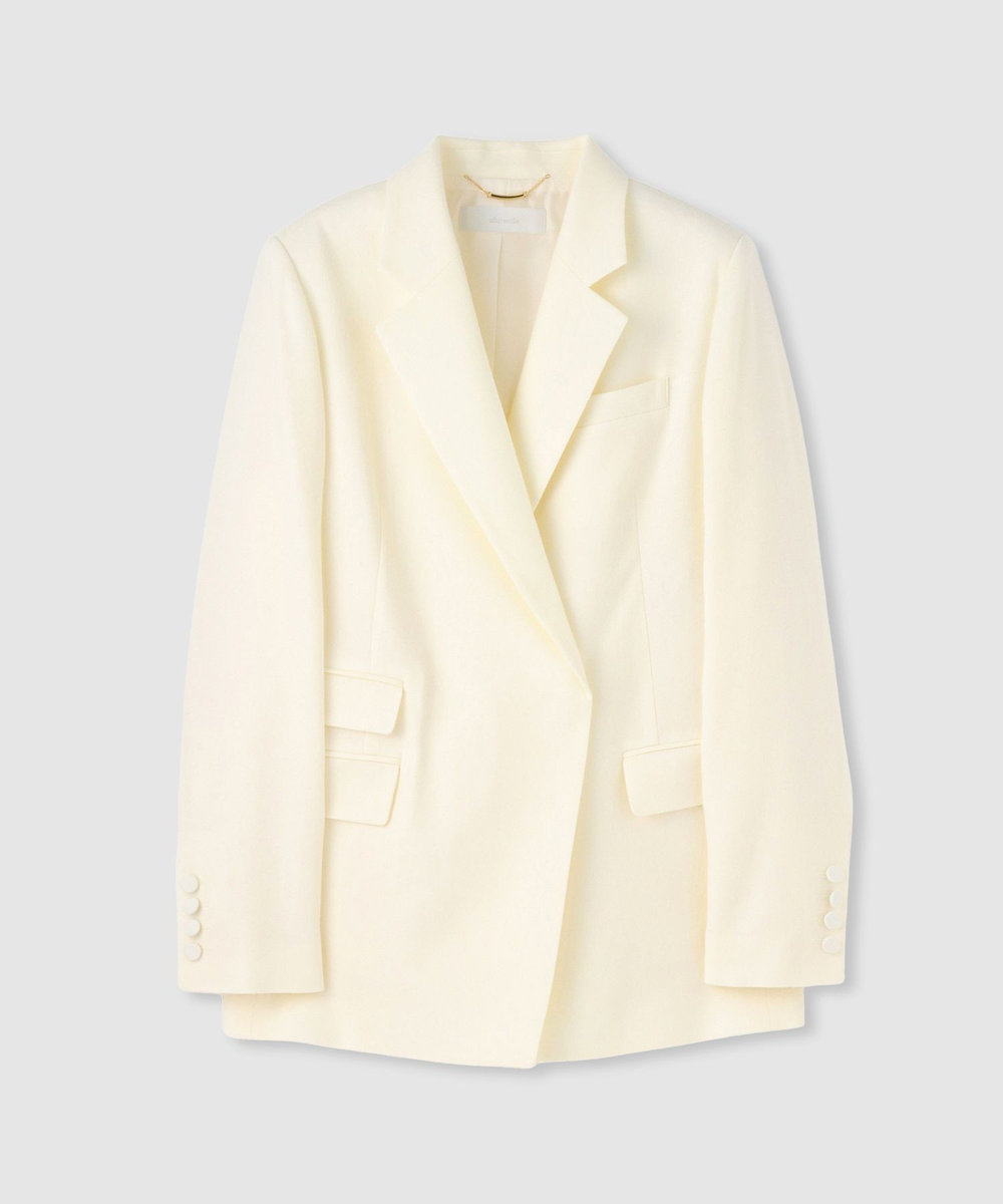 allureville ウールサキソニーフラップポケットジャケット アイボリー (04)