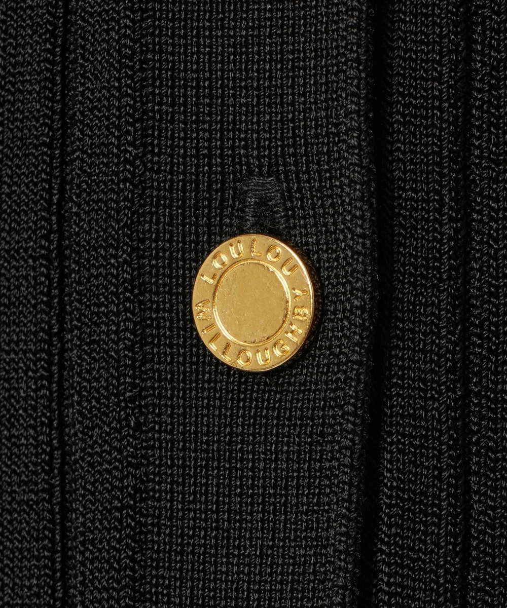 LOULOU WILLOUGHBY 【LOULOU WILLOUGHBY】ワイドリブヘムフリルカーディガン ブラック (95)