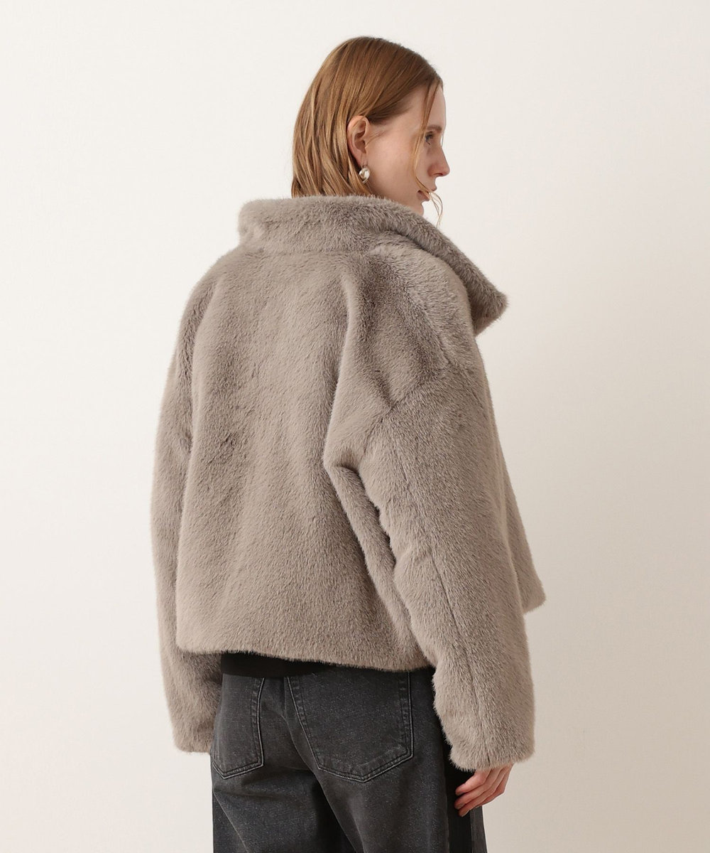 allureville ファーリバーシブルブルゾン グレージュ (15)