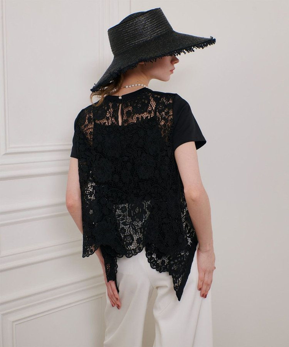 LOULOU WILLOUGHBY ◇ 【LOULOU WILLOUGHBY】レースドッキングプルオーバー ブラック (95)